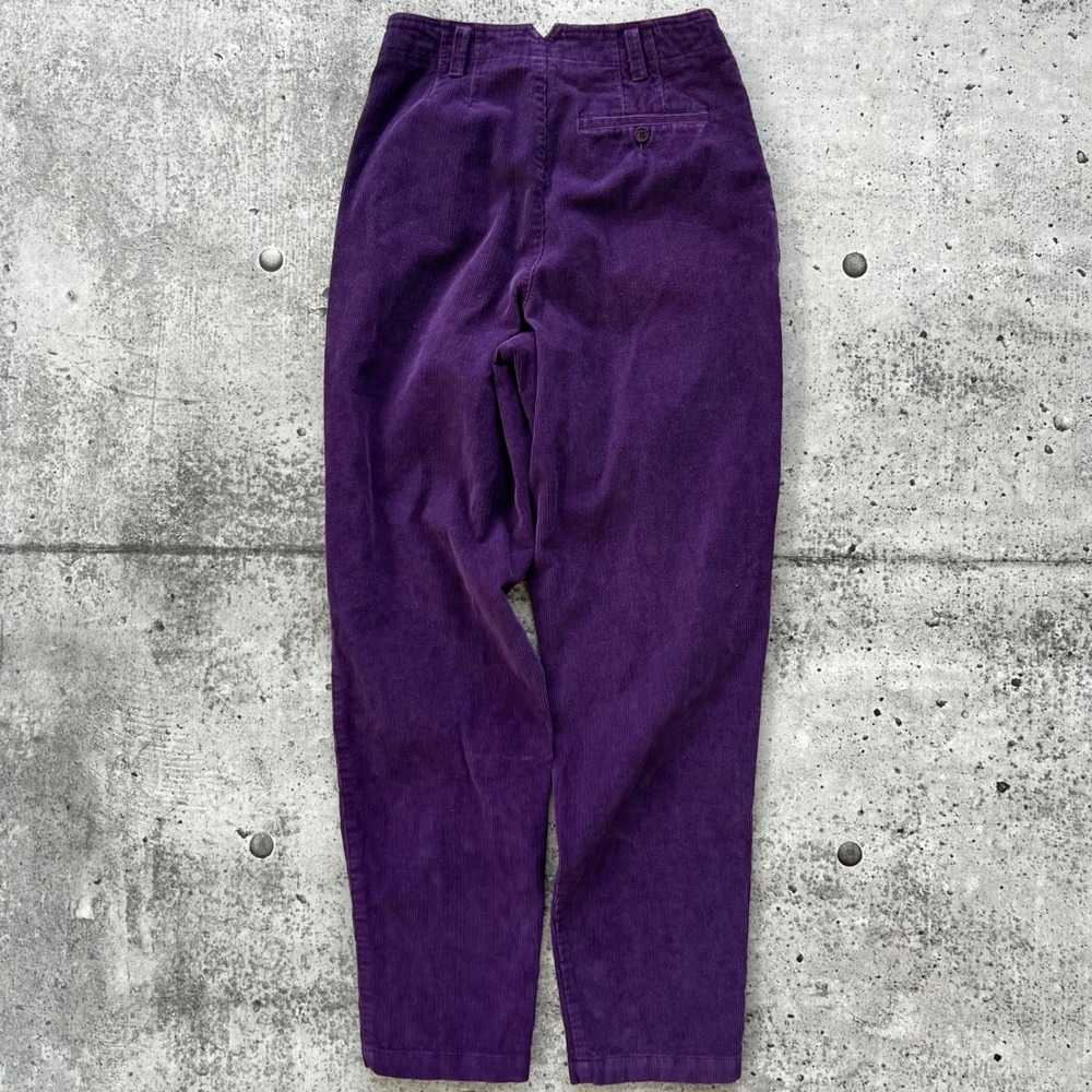 Vintage L.L. Bean Pants Women 10 Purple Corduroy High Rise Outdoors 80s 90s - Picture 6 of 9